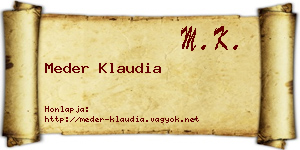 Meder Klaudia névjegykártya